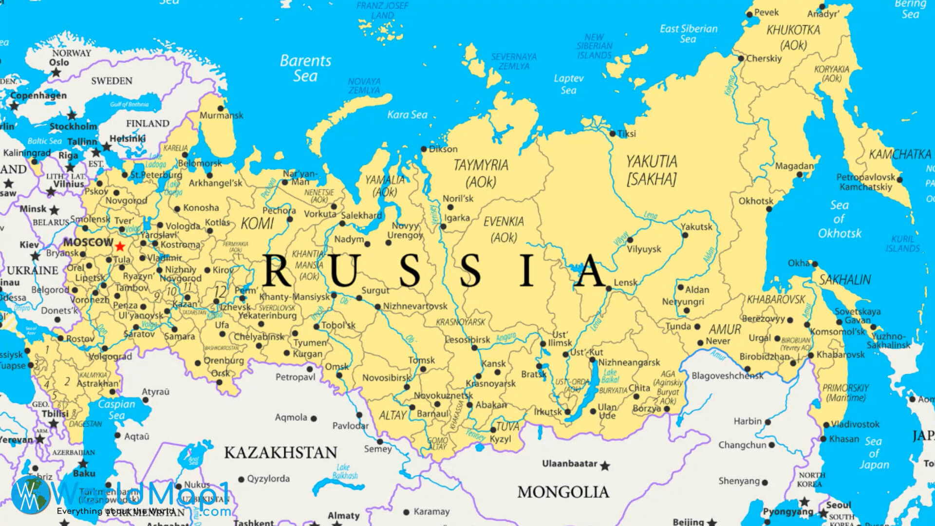 Russia Neighboring Countries Map